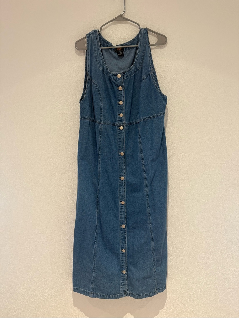 VTG Route 66 Blue Denim Button-Front Maxi Dress